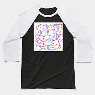 Random colorful lines in greens purple blue and yellow Baseball T-Shirt